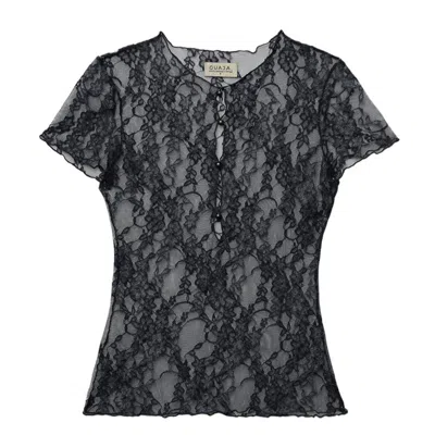 Guaja. Studio Women's Scarlett Lace Sheer T-shirt - Steel Blue