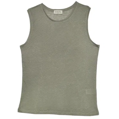 Guaja. Studio Women's Sleeveless Linen T-shirt - Green
