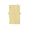 Guaja. Studio Women's Yellow / Orange Chiara Fitted Top - Butter Yellow