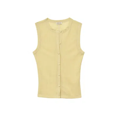 Guaja. Studio Women's Yellow / Orange Chiara Fitted Top - Butter Yellow