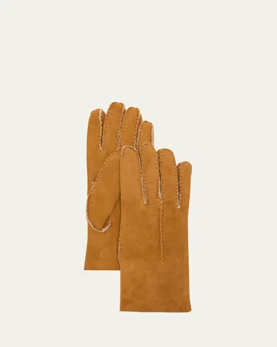 Guanti Giglio Fiorentino Lambskin Shearling-lined Gloves In Tan