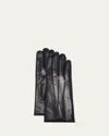 Guanti Giglio Fiorentino Leather & Cashmere Touch Screen Gloves In Navy 39