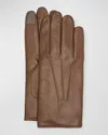 Guanti Giglio Fiorentino Men's Napa Snap Touchscreen Gloves In Brown