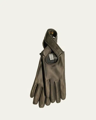 Guanti Giglio Fiorentino Nappa Leather Gloves In Brown