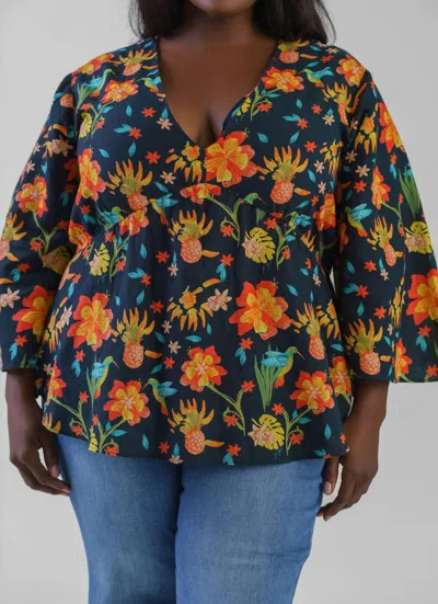 Guapa Sitara V Neck Top - Plus In Multi
