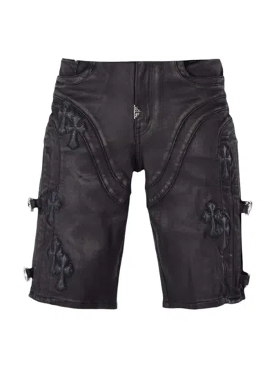 Guapi Appliqué-detail Buckled Shorts In Black