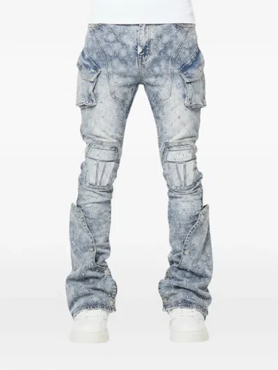 Guapi Coffin Arc Embellished Jeans In Blue
