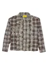 Guapi Crystal-embellished Plaid Shirt In Brown