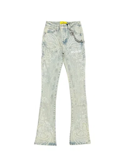 Guapi Crystal-studded Paisley-print Jeans In Animal Print