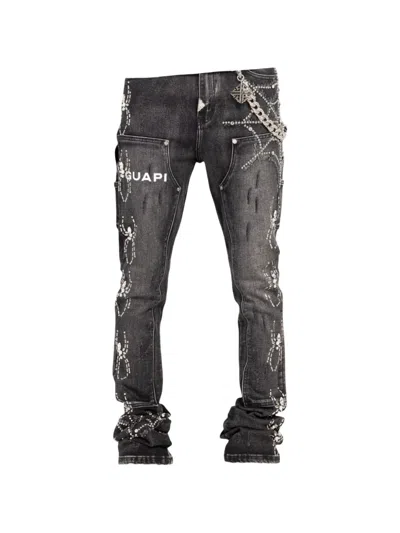 Guapi Crystal-embellished Spider-motif Jeans In Animal Print