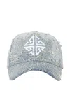 Guapi Distressed Embroidered Cap In Blue