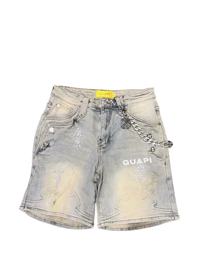 Guapi Embellished Chain Shorts In Blue