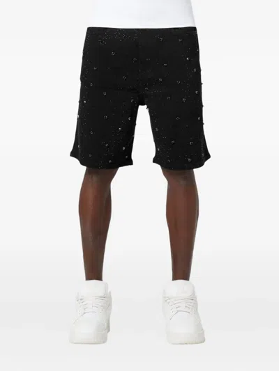 Guapi Embellished Denim Shorts In Black