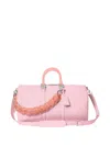Guapi Embossed Chain Duffle Bag In Pink