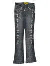 Guapi Heavens Rosary Crosses Vault Jeans In Gray
