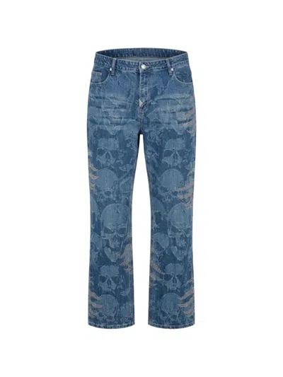 Guapi Hell Dragger Laser-etched Jeans In Pattern