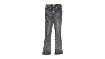 Pre-owned Guapi Men's  Embellished Denim Jean In Iron Grey In Gray