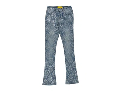 Pre-owned Guapi Men's  Embellished Denim V2 Jean In Steel Blue