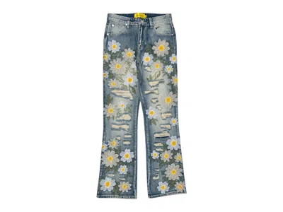 Pre-owned Guapi Men's  Vintage Wildblossom Denim Jean In Blue