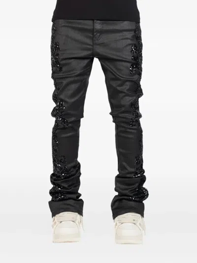 Guapi Sequin-embellished Jeans In Black