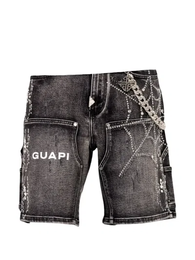 Guapi Spiderweb-motif Rhinestone-embellished Shorts In Black