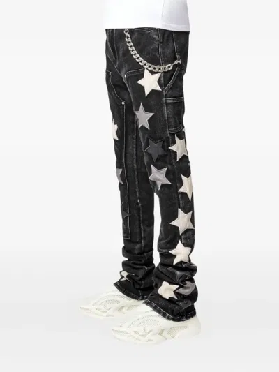 Guapi Star-patch Jeans In Black