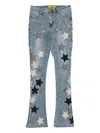 Guapi Star-patches Chain-link Denim Jeans In Blue
