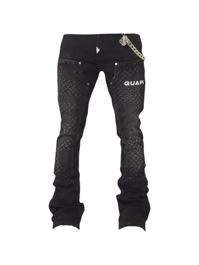 Guapi Texturized Carpenter Jeans In Black