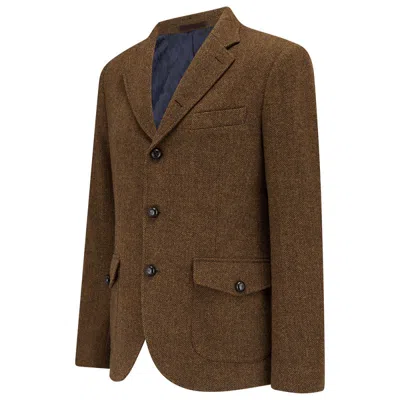 Guards London Men's Allenby Tweed Blazer - Brown