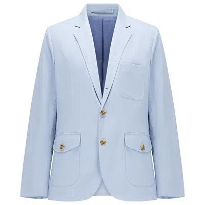 Guards London Men's Blue Branford Lightweight Tailored Cotton Blazer - Multicolour