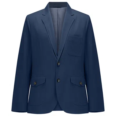 Guards London Men's Blue Branford Lightweight Tailored Cotton Blazer - Navy