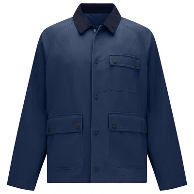 Guards London Men's Blue Ernest Cotton Utility Jacket - Navy