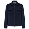 Guards London Men's Blue Steele Wool Blend Zip Front Short Jacket - Navy In Blue