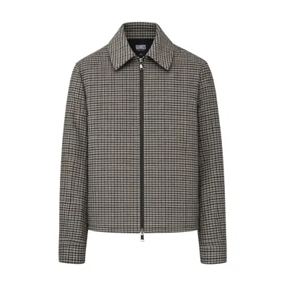 Guards London Men's Edward Wool Check Harrington - Grey Check