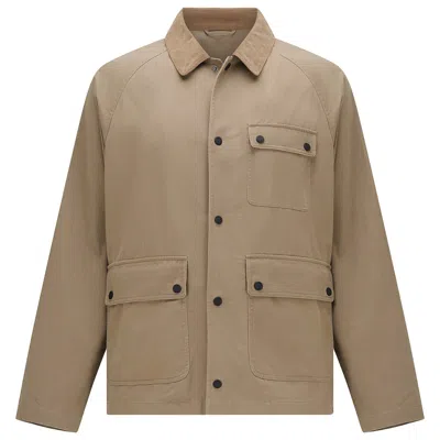 Guards London Men's Ernest Cotton Utility Jacket - Mid Brown In Burgundy