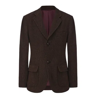 Guards London Men's Lawrence Tweed Heritage Wool Blazer - Brown