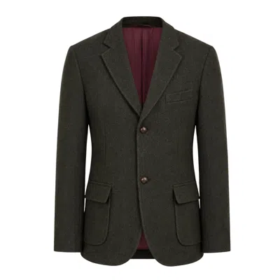 Guards London Men's Lawrence Tweed Heritage Wool Blazer - Green In Multi