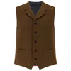 Guards London Men's Sherwood Tweed Wool Waistcoat - Brown Herringbone In Brown