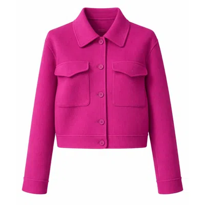 Guards London Women's Arabella Wool Cashmere Short Jacket - Bright Pink
