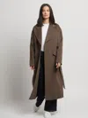 Guards London Women's Brown Kelly Belted Wool Cashmere Long Coat - Taupe In Brown