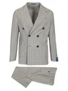 Guarinucci Double-breasted Pinstriped Suit Dresses Grey