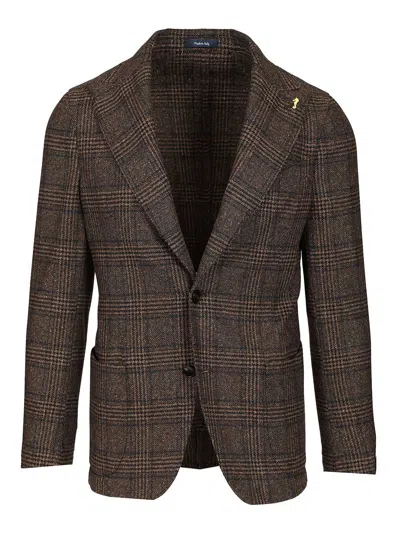 Guarinucci Blazer Lancia 2 Tasche Toppa Galles 67 Lana 18 Poliam 10 Seta 8 Polies 2 Elastan Jackets Brown