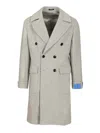 Guarinucci Cappotto 2 Petti Ulster 100 Lana Jackets Grey In Gray