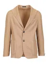 Guarinucci Cotton Linen Blazer Jackets Beige In Brown