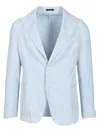 Guarinucci Cotton Linen Blazer Jackets Light Blue In Light Blue