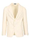 Guarinucci Cotton Linen Blazer Jackets White In Neutral