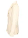 Guarinucci Cotton Linen Blazer Jackets White In White