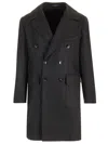 Guarinucci Double-breasted Herringbone Coat Coats Grey