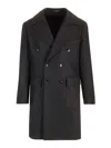 Guarinucci Double-breasted Herringbone Coat Coats Grey In Gray