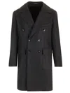 Guarinucci Double-breasted Herringbone Coat Coats Grey In Grey